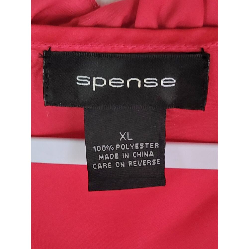 Spense Shimmer Red Ruffle Neckline Sleeveless Blouse Women's XL Workwear Casual - Picture 7 of 8